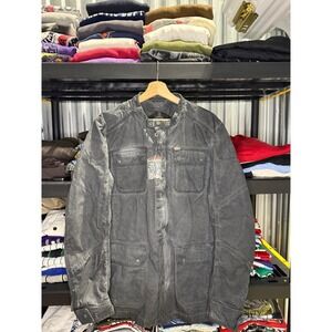 Diesel Industry Mens Field Jacket Faded Grey Utility Moto Coat Size XL